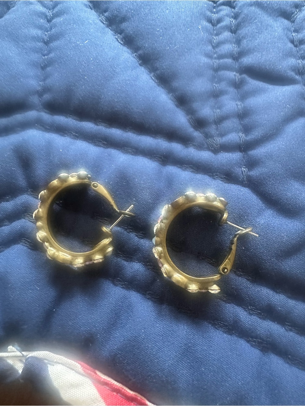 Sorrelli Crystal Floral Hoop Earrings - Clear Sparkle Hoops - Picture 3 of 7